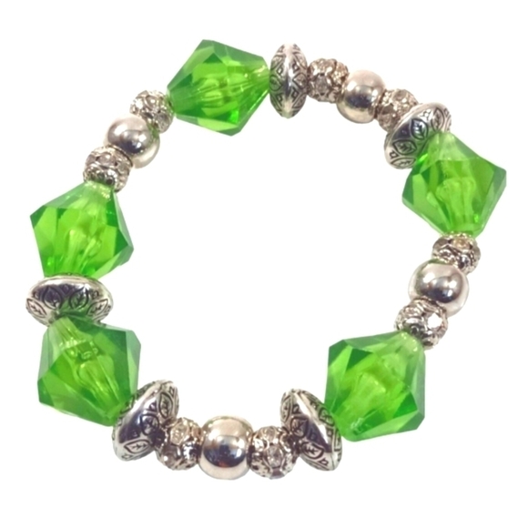 Handmade Fashion Silver Bead Bracelet Unisex New - Picture 3 of 4